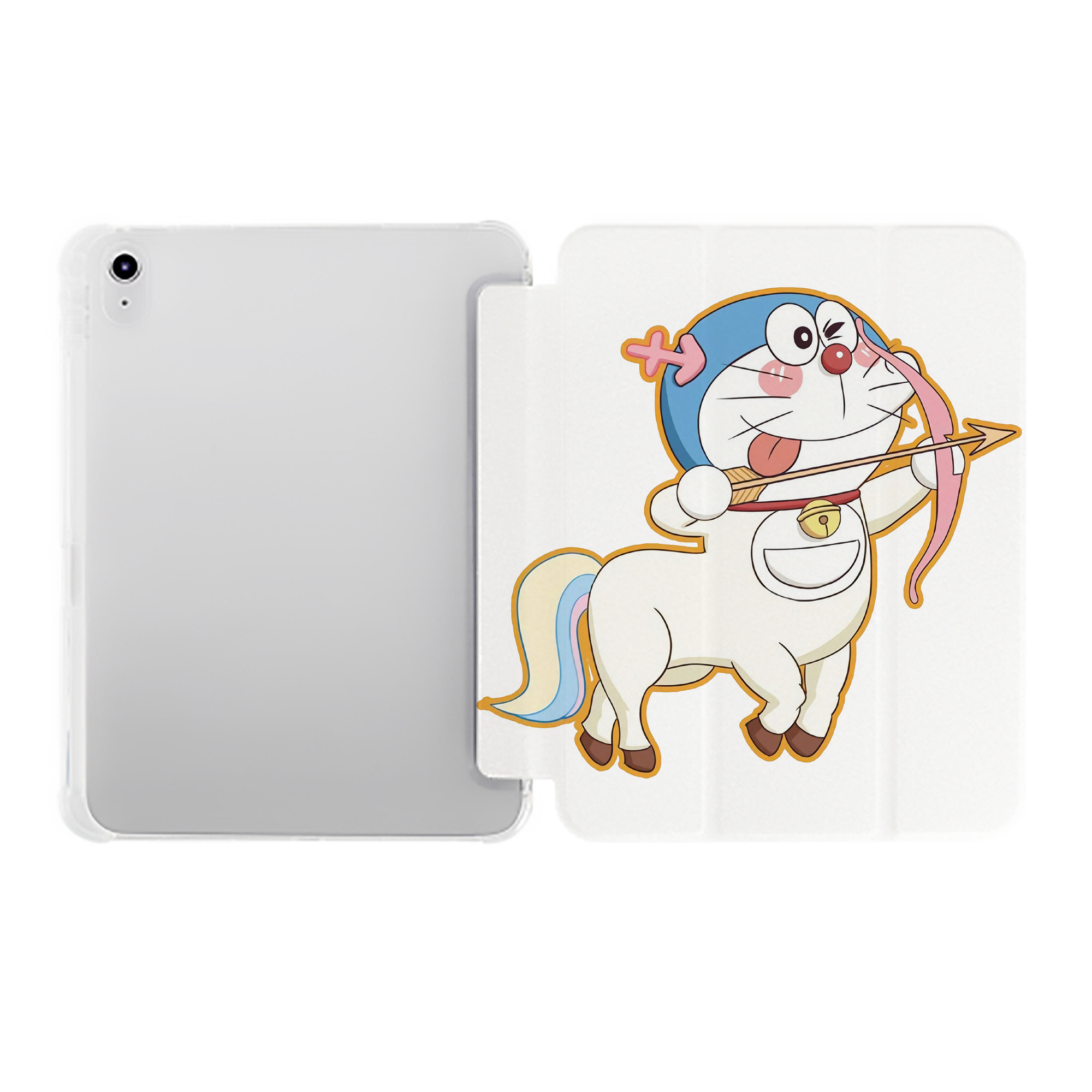 （画像用） ドラえもん Doraemon IPad ケース ペン収納付き 三つ折りスタンド PUレザー×シリコン 対応機種9.5/10.5/10.9インチ